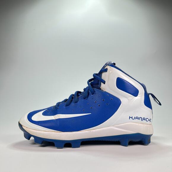 Nike Alpha Huarache Blue White Pro Mid MCS Baseball 923434-411 Youth Size 5.5 - Picture 4 of 10